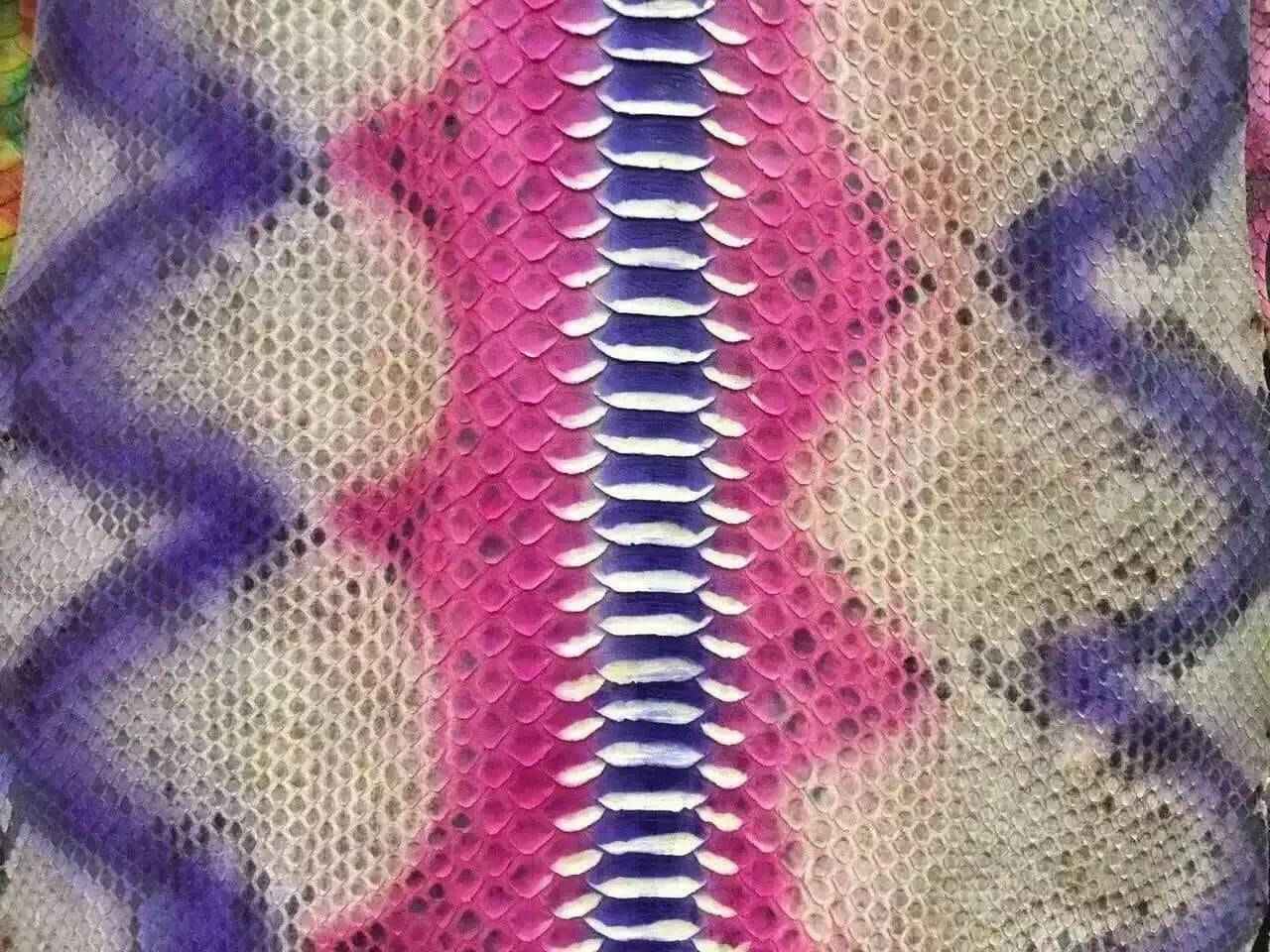Python skin leather accessory showcasing a vibrant colorway, crafted by Rossieviren in the Exotic Skin Leather Bags collection.