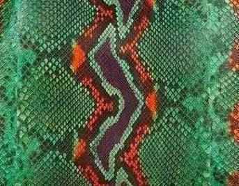 Python skin leather colorway from Exotic Skin Leather Bags, showcasing textured crocodile pattern on a stylish accessory.