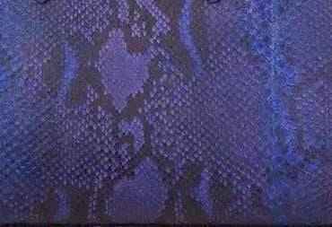 Exotic Python Skin Leather Colorway for apparel and accessories by Rossieviren, featuring textured crocodile-style leather.
