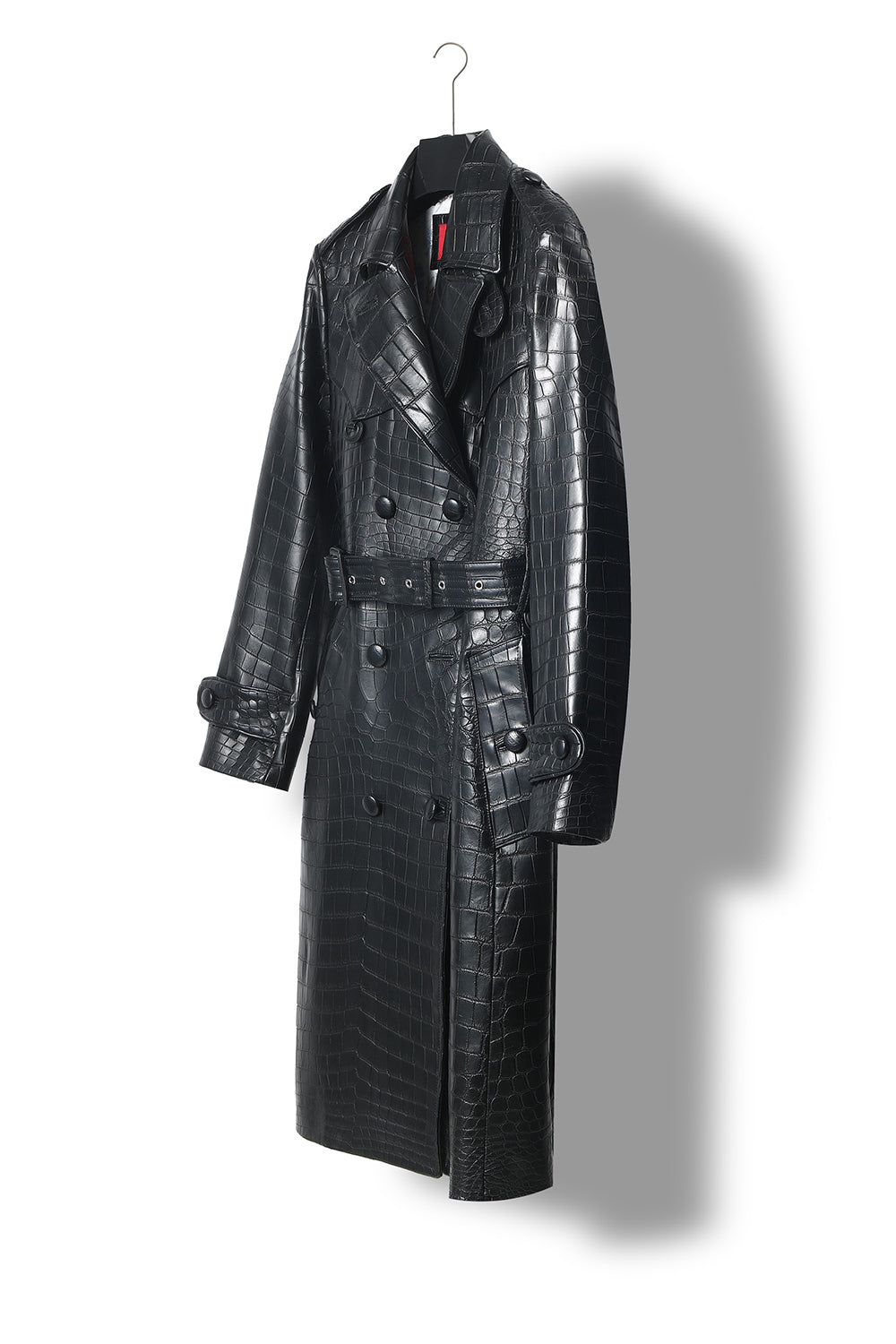 Men's crocodile leather windbreaker jacket by Rossie Viren, featuring a sleek design and textured crocodile pattern.