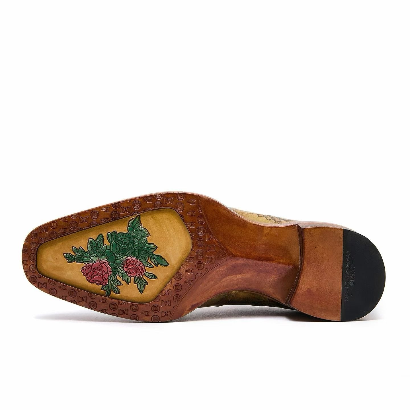 Crocodile Shoes, Men's Hand Painted Crocodile Leather Business Lace Up Shoes