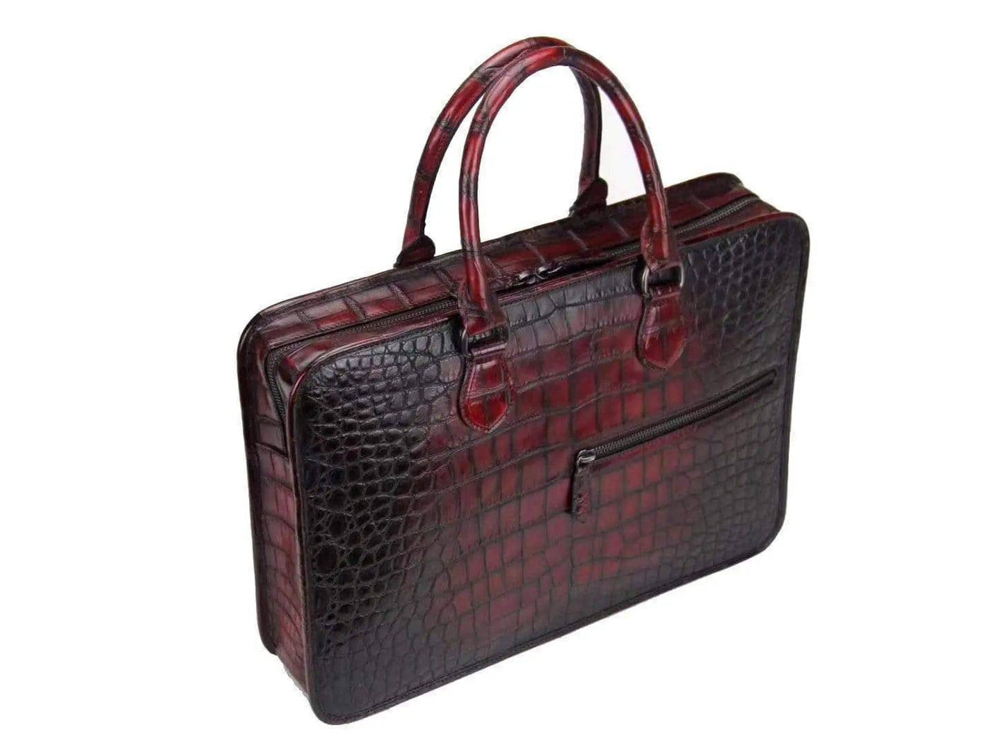 Retro crocodile leather crossbody handbag by Rossie Viren, designed for laptops and business use with a stylish vintage look.