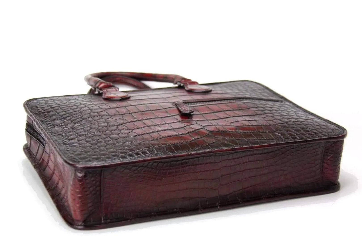 Retro crocodile leather crossbody handbag by Rossie Viren, featuring a stylish design and practical space for laptops and business essentials.