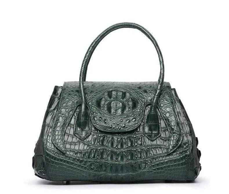 Rossie Viren Exotic Crocodile Leather Top Handle Satchel Shoulder  Bag For Women