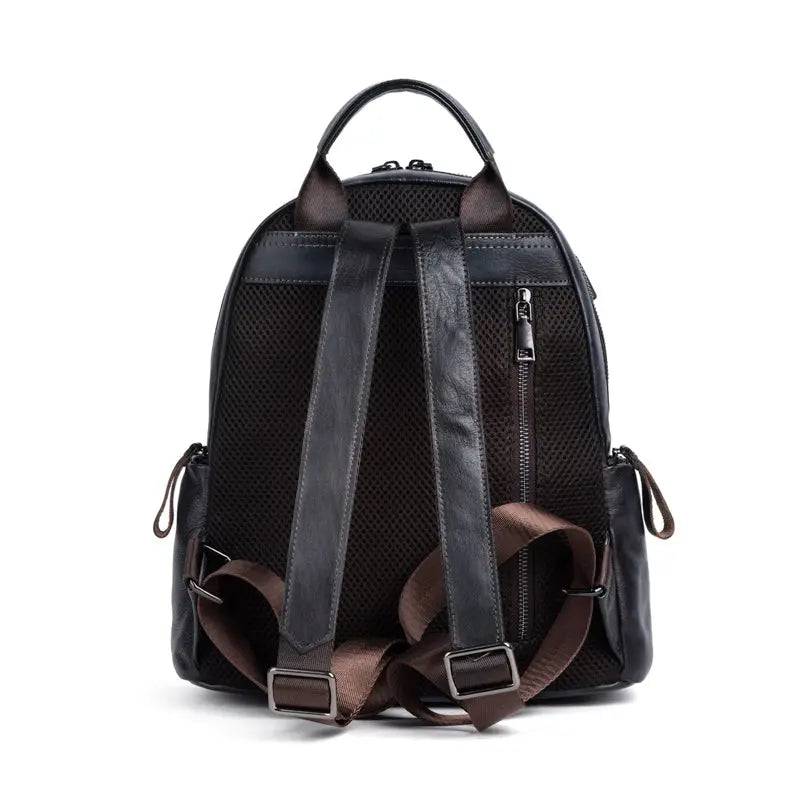 Rossie Viren women's retro genuine leather large backpack, leather rucksack, office bag, travel backpack, stylish and spacious.