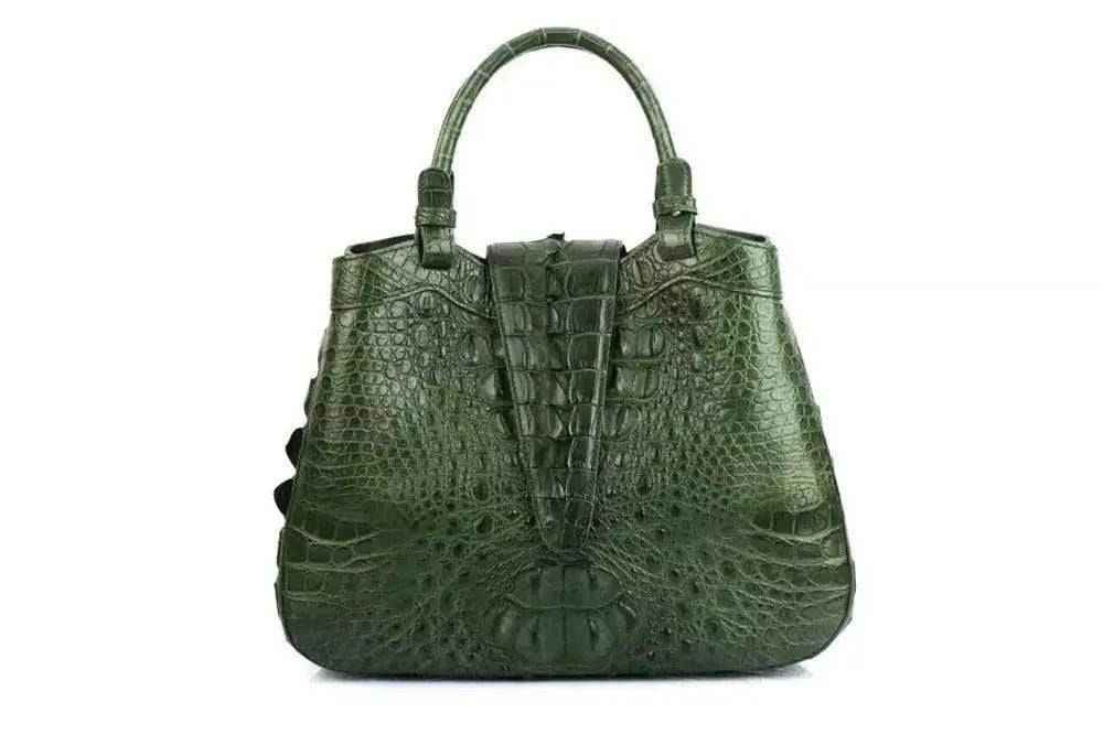 Rossie Viren women's crocodile leather hobo shoulder bag with spacious design and sleek handles.