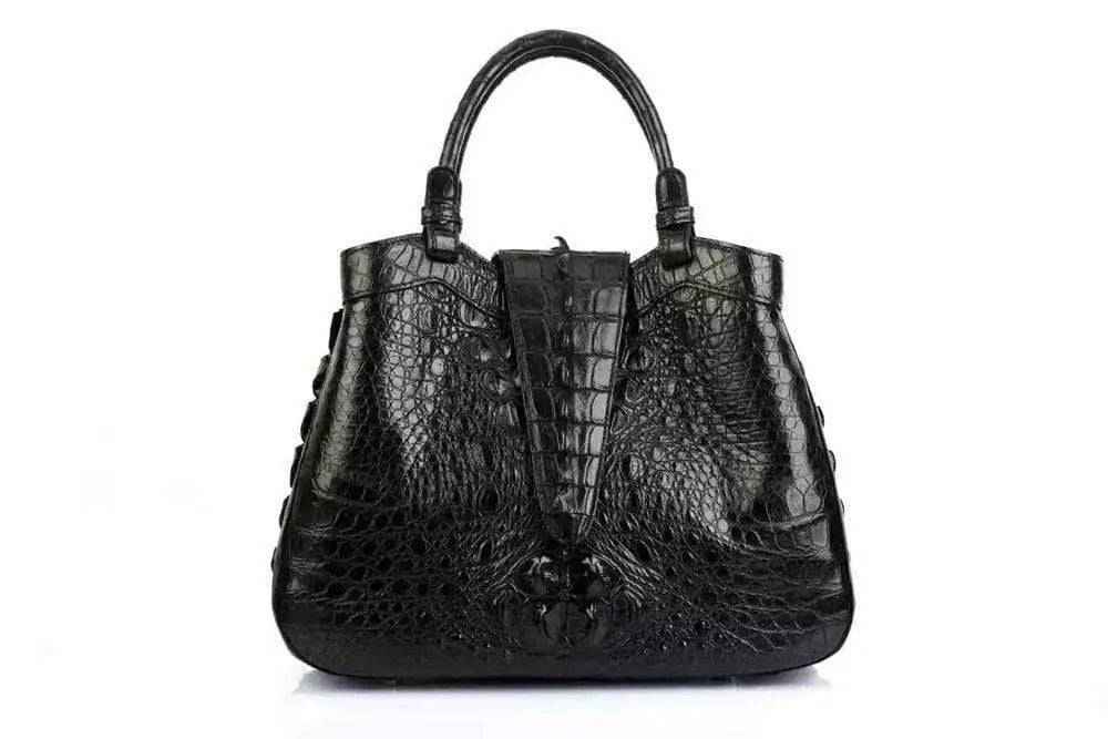 Rossie Viren women's crocodile leather hobo shoulder bag with spacious design and stylish curved shape.