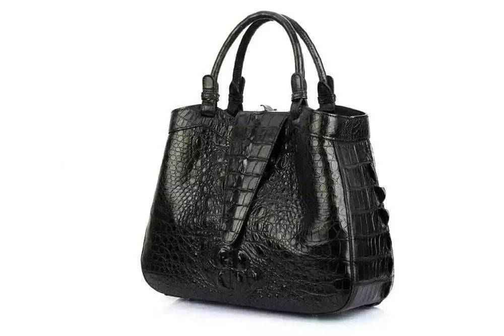 Rossie Viren women's crocodile leather hobo shoulder bag with adjustable strap and spacious interior in a classic design.