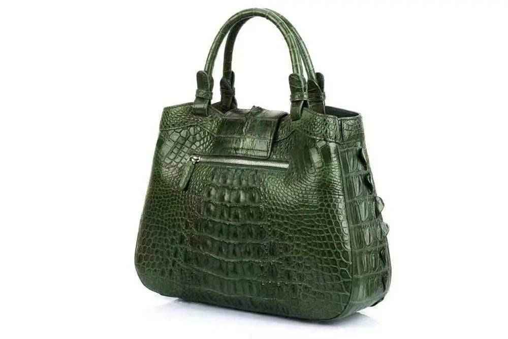 Rossie Viren women's crocodile leather hobo shoulder bag with a slouchy, textured design and a single shoulder strap.