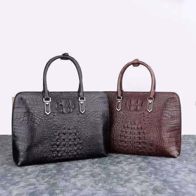 Rossie Viren crocodile leather shell bag, Alma handbag with sleek design and textured crocodile pattern.