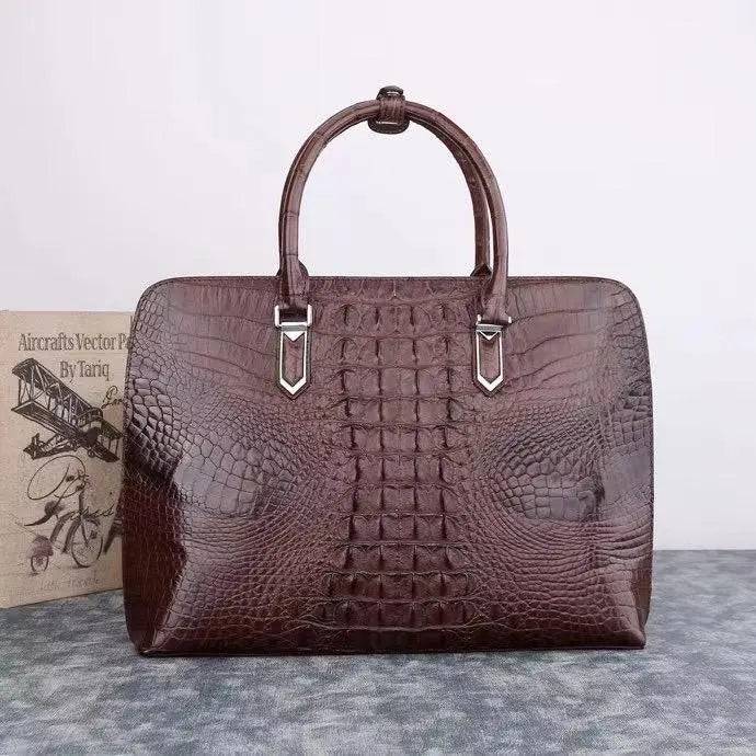 Rossie Viren crocodile leather shell bag, stylish handbag with textured crocodile pattern and elegant design.