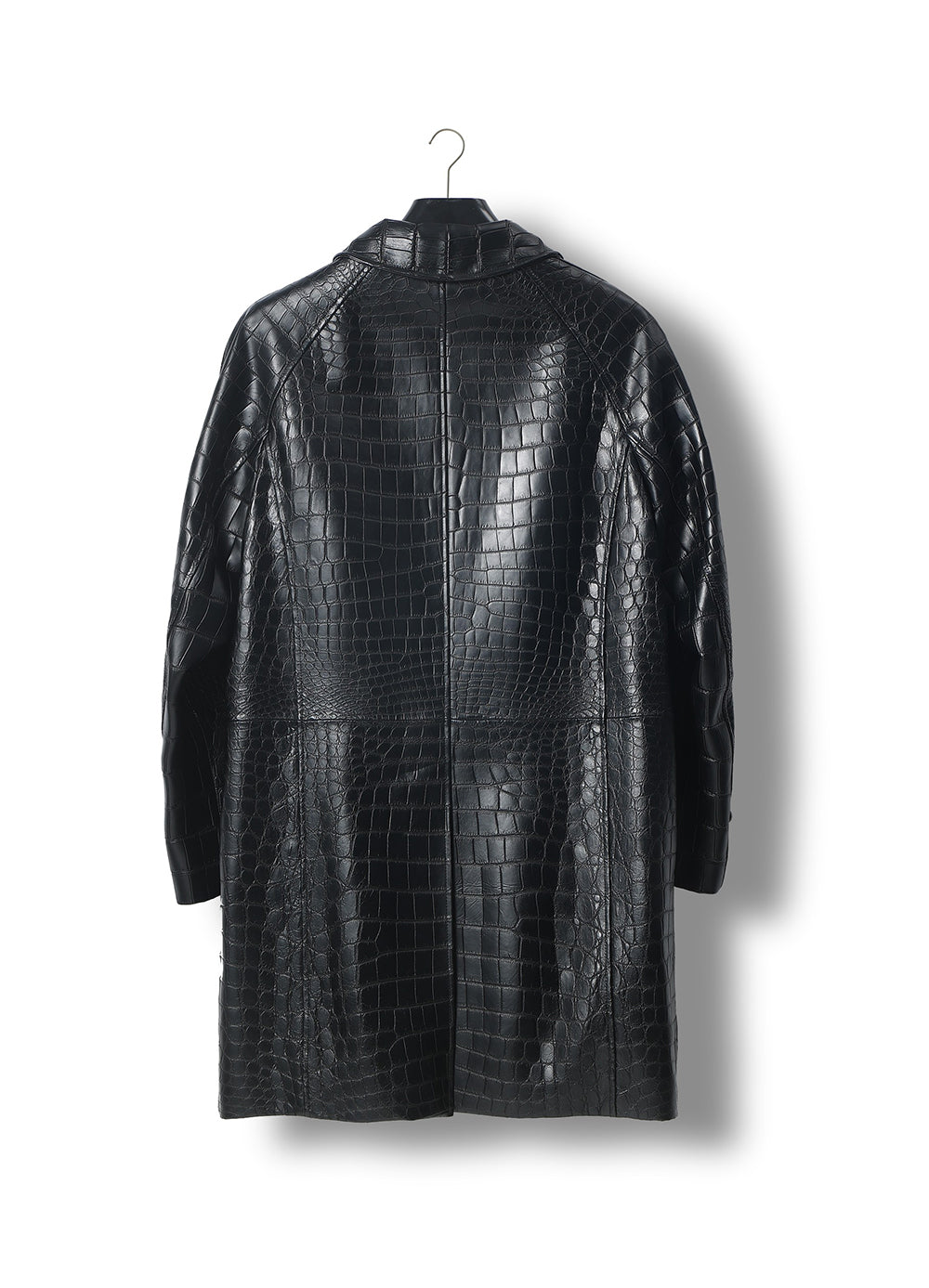 Men's crocodile leather windbreaker jacket by Rossie Viren, featuring a sleek design and textured crocodile pattern.