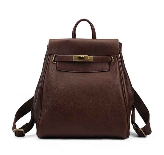 Rossie Viren Women's  Women's Leather Padlock Backpack