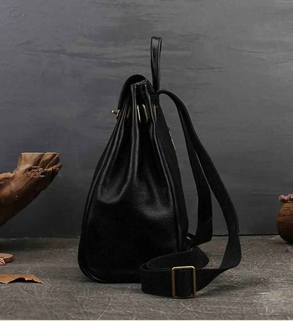 Rossie Viren Women's  Women's Leather Padlock Backpack