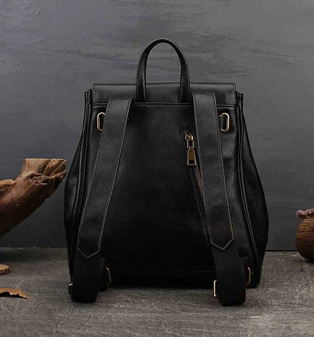Rossie Viren Women's  Women's Leather Padlock Backpack