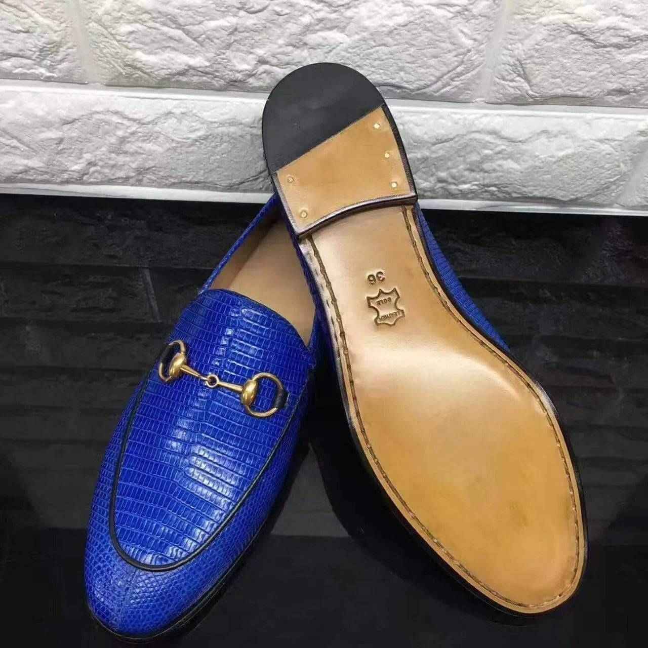 Crocodile Shoes Womens Lizard Leather Casual Dress Slip-On Loafer Shoes