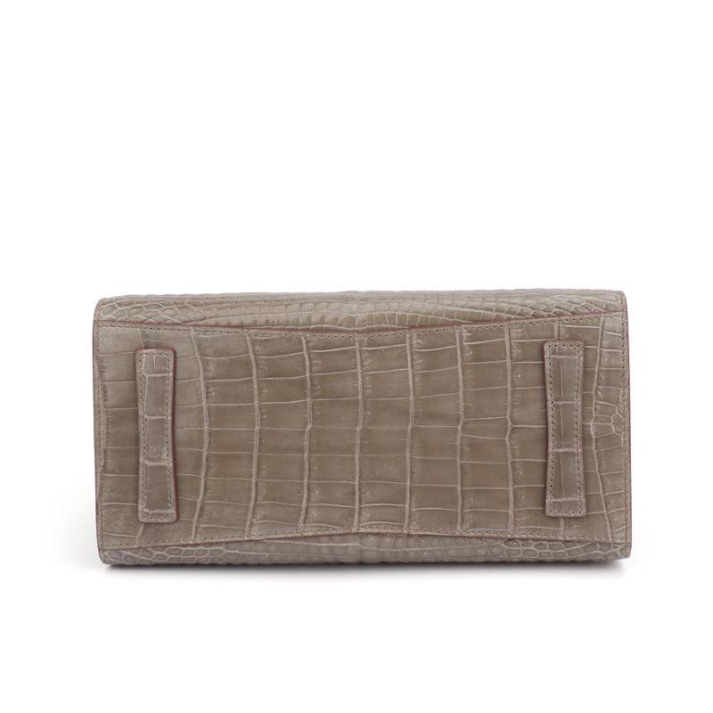 Rossie Viren beaded shiny crocodile skin leather handbag with crossbody strap and top handle for stylish everyday use.