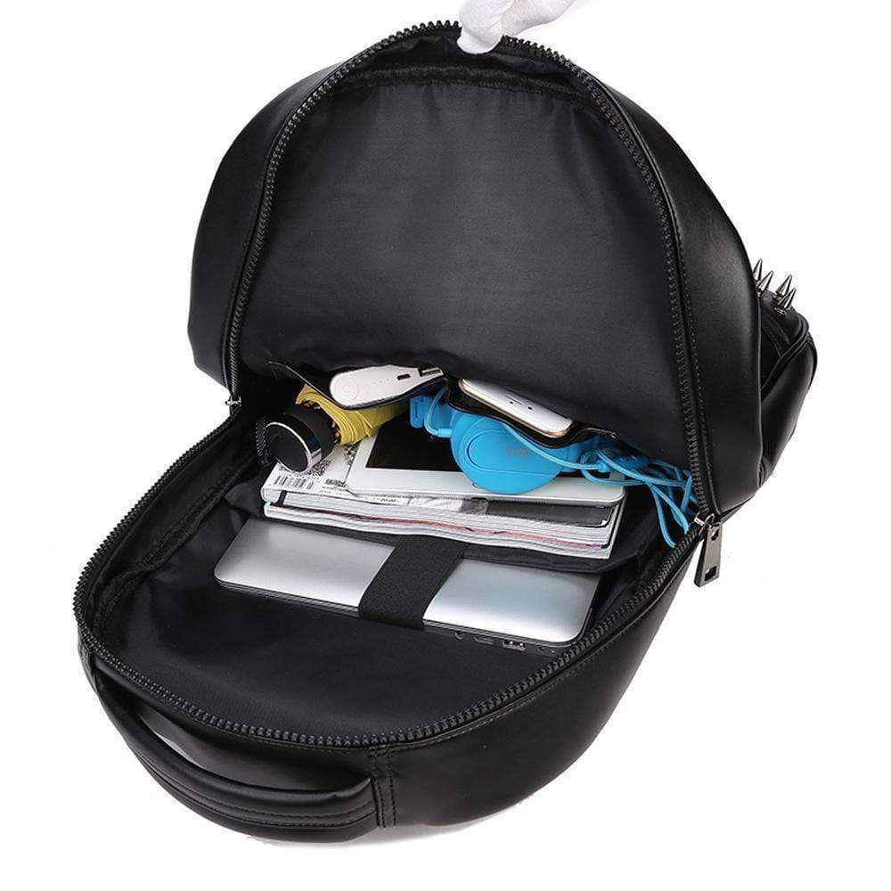 Rossie Viren Cow Head 3D PU Leather Laptop Backpack, casual school bag with a detailed cow head design for boys and girls.