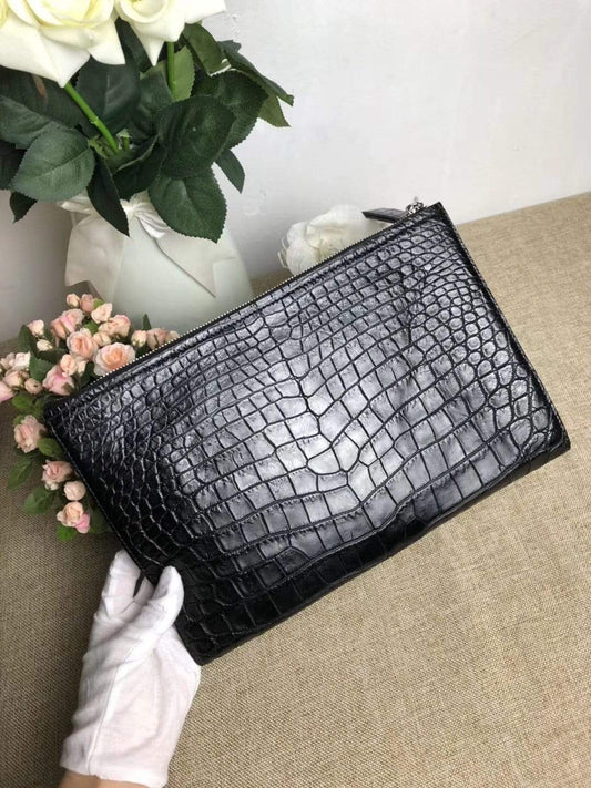 Crocodile Belly Leather Large Ipad Case,Clutch Bag