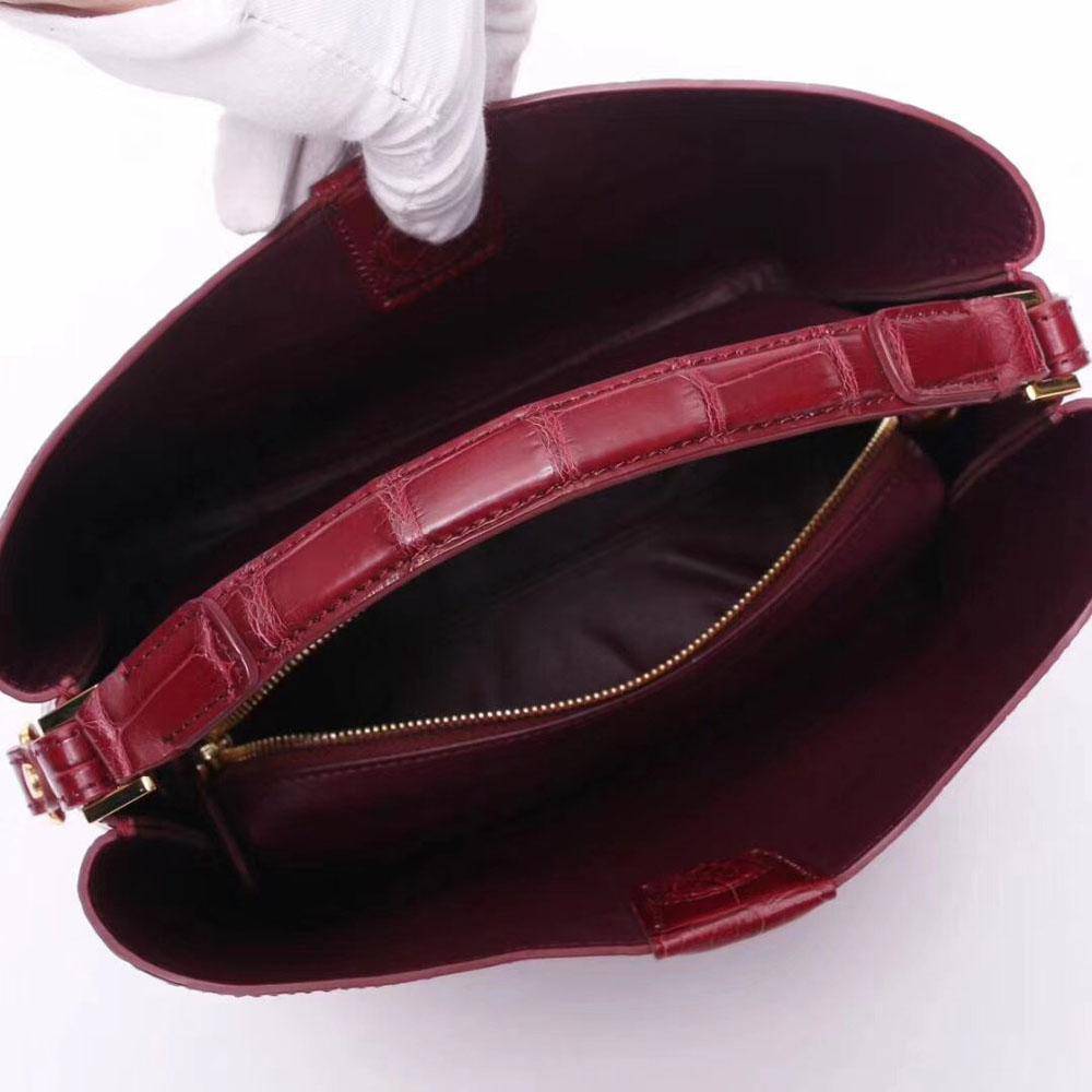 Crocodile Leather Medium Hobo Bag  & Purse For Women Red