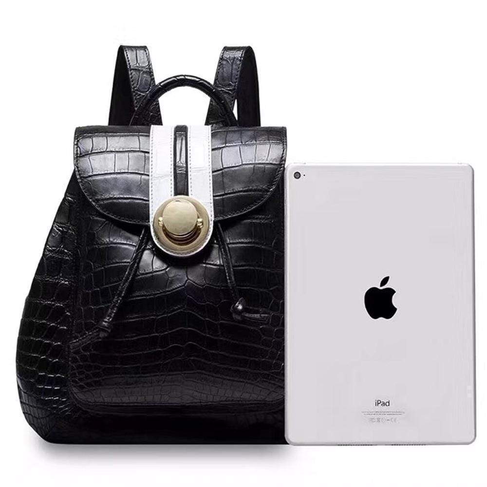 Rossie Viren crocodile belly leather women's handbag featuring a stylish, textured crocodile pattern and functional design.