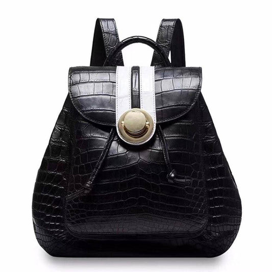 Crocodile Belly Leather Women's Backpack