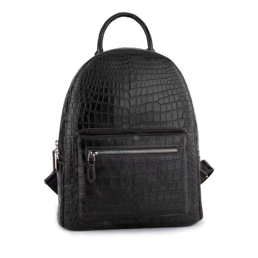 Crocodile Leather Backpack Black For Women
