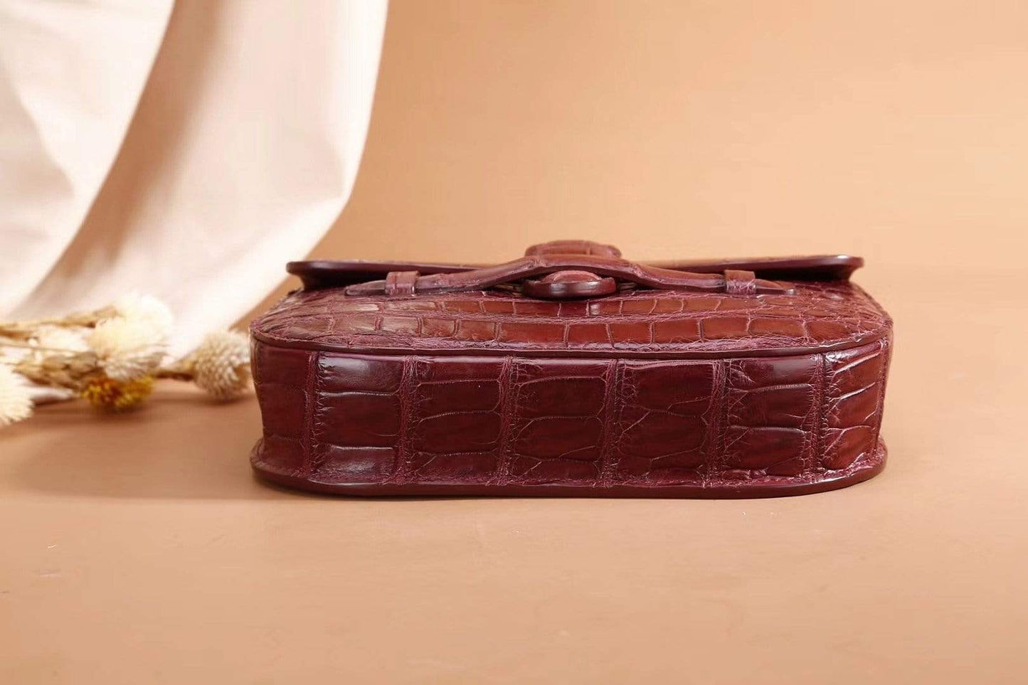 Crocodile leather waist belt messenger bag for girls, Rossie Viren handbag with stylish, textured crocodile pattern and compact design.