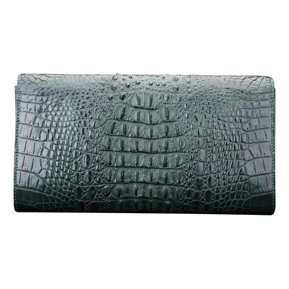 Rossie Viren crocodile leather clutch bag, versatile evening and shopping clutch with textured crocodile pattern and sleek design.