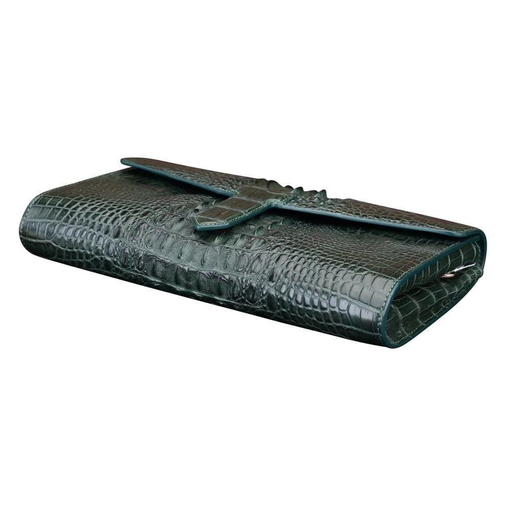 Rossie Viren crocodile leather clutch bag, stylish evening and shopping clutch with textured crocodile pattern.