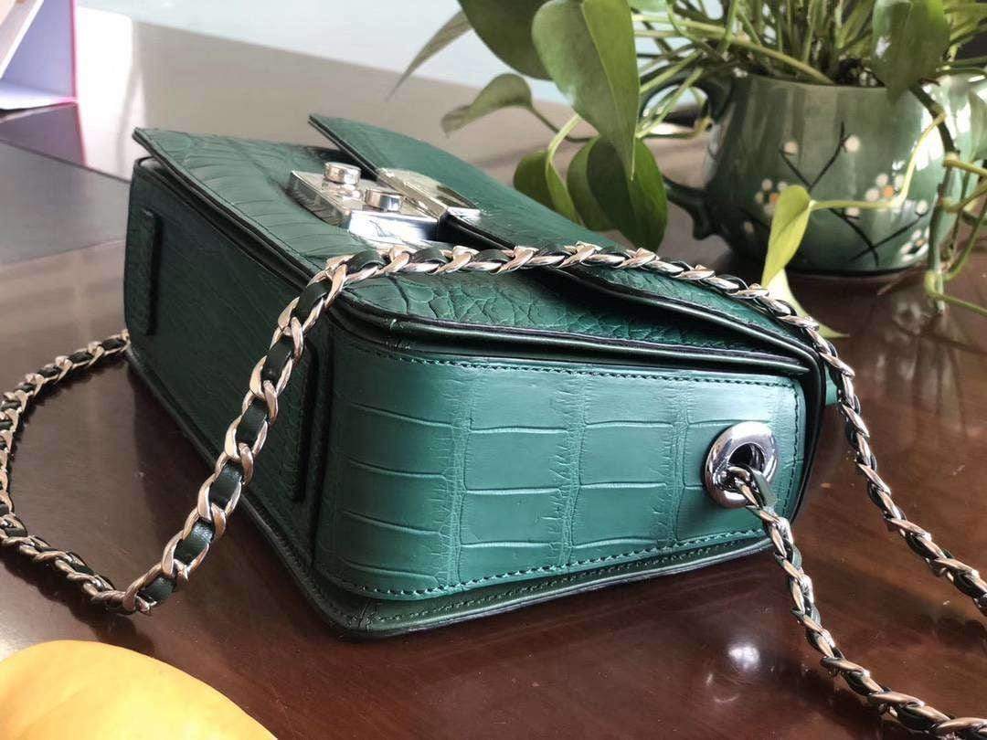 Rossie Viren crocodile leather cross body messenger handbag with top handle, stylish and textured for everyday use.