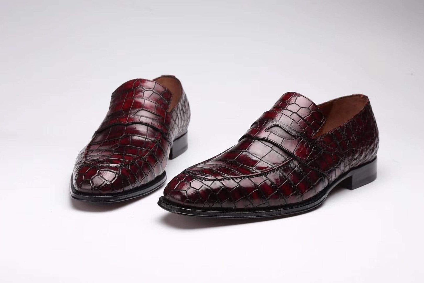 Crocodile Shoes Preorder Crocodile Leather Formal Penny loafer Casual Slip On  Shoes For Men