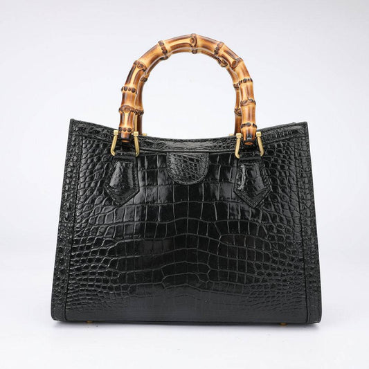 Crocodile Leather Micro Top Handle Cross Body Bag