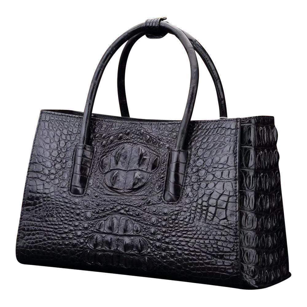 Crocodile Leather Large Tote Shoulder Handle Bag  |  Rossieviren