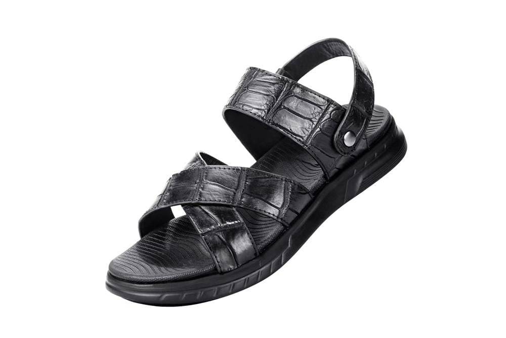 Crocodile Shoes Crocodile Leather Sandals Outdoor Beach Shoes Crocodile Leather Flip Flops Non-slip Slides