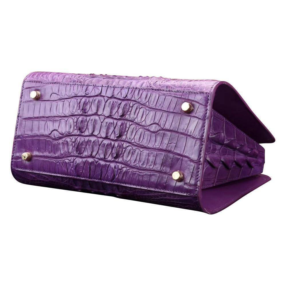 Rossie Viren crocodile leather satchel shoulder bag for women with elegant design and sturdy shoulder strap.