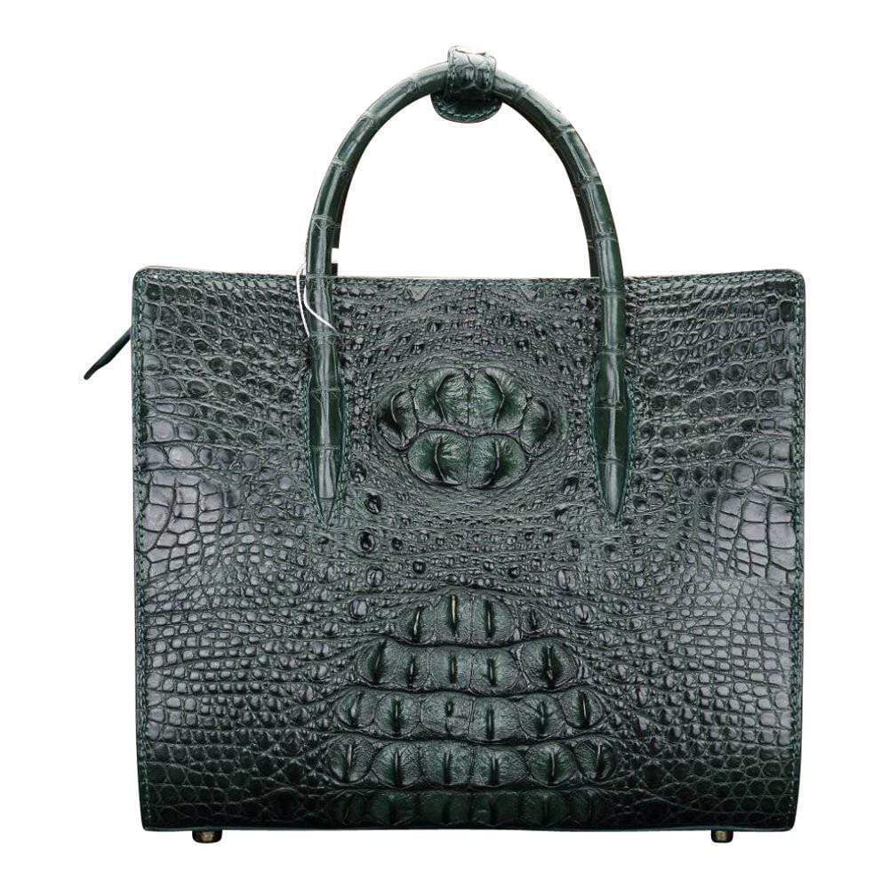 Crocodile leather shoulder bag for women by Rossie Viren, stylish handbag with textured crocodile pattern and shoulder strap.