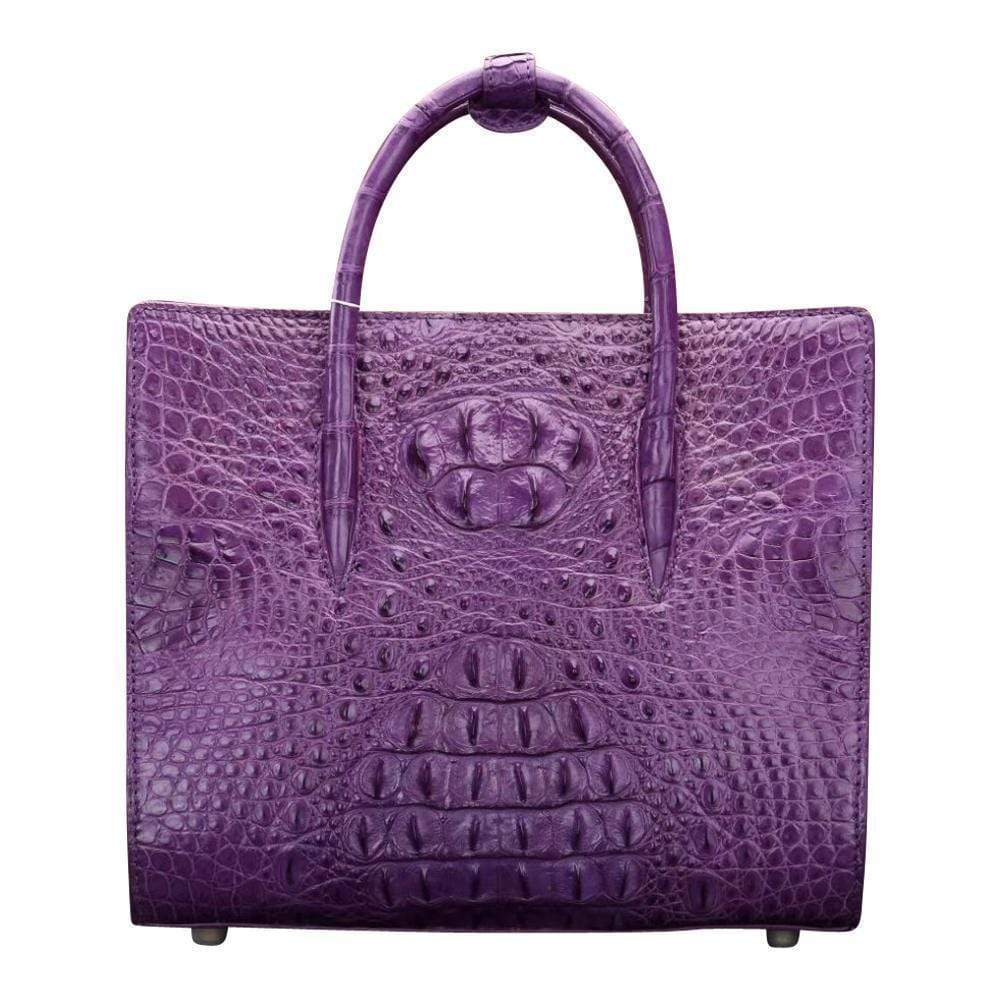 Crocodile leather satchel shoulder bag for women by Rossie Viren, featuring a textured crocodile pattern and elegant design.
