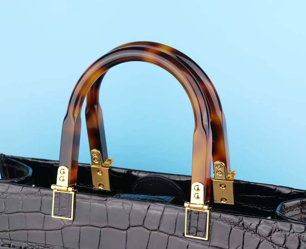 Crocodile Leather Shoppe Tote Bag Medium Black