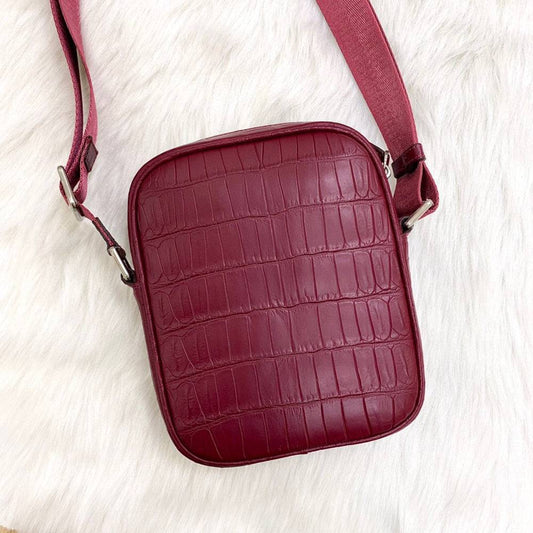 Preorder Crocodile Leather Small Crossbody Shoulder Bag White