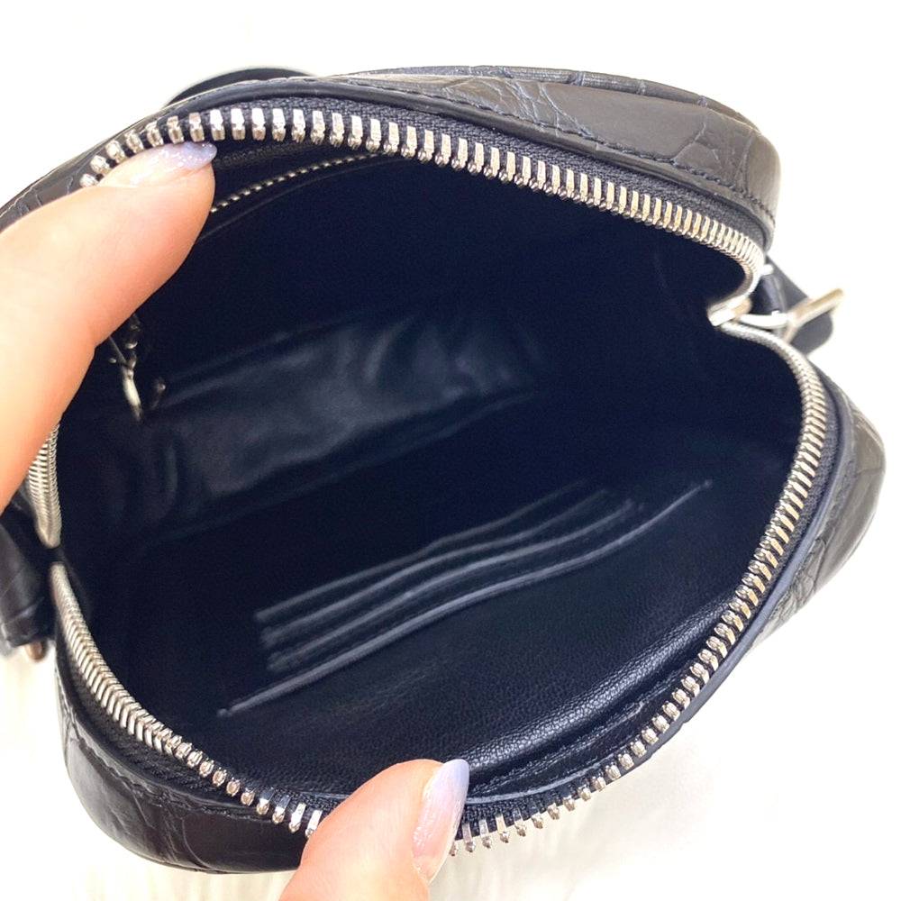 Crocodile Leather Small Crossbody Shoulder Bag
