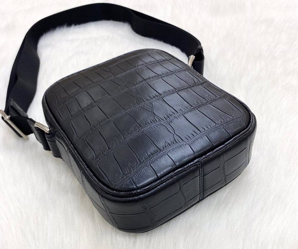 Crocodile Leather Small Crossbody Shoulder Bag