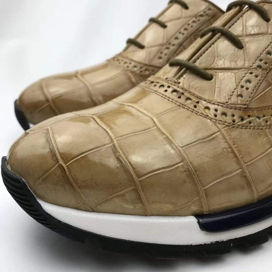 Rossie Viren crocodile pattern sports shoes for men, casual leisure shoes with textured crocodile design.