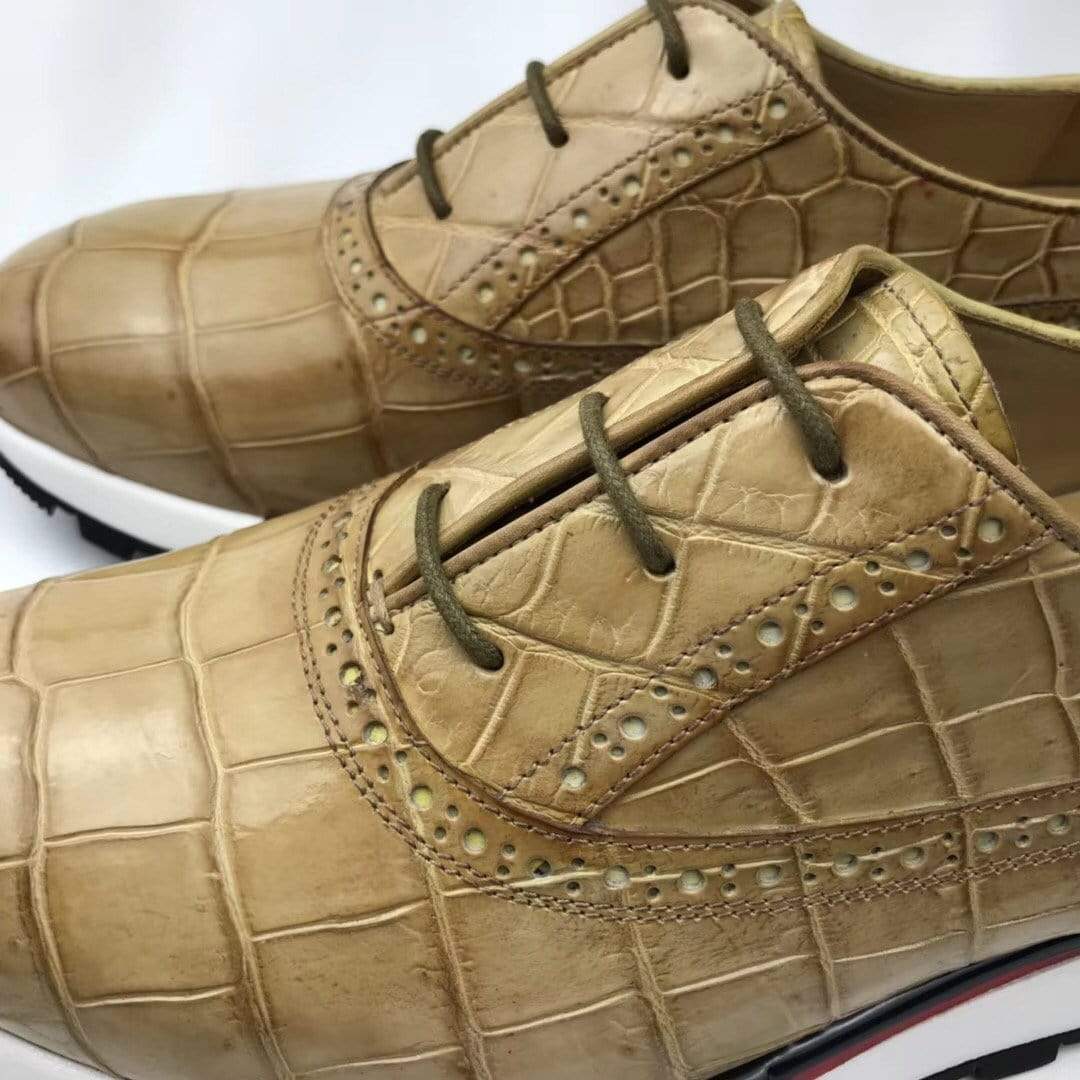 Rossie Viren Crocodile Sports Shoes for men, casual leather shoes with crocodile texture and sporty design.