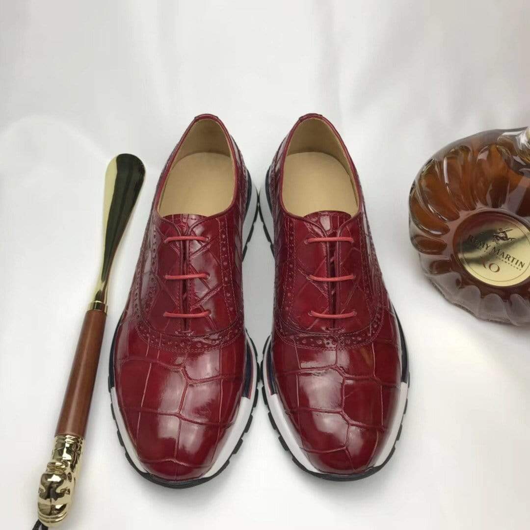Rossie Viren crocodile sports shoes for men, casual leisure shoes with crocodile-textured design and comfortable fit.