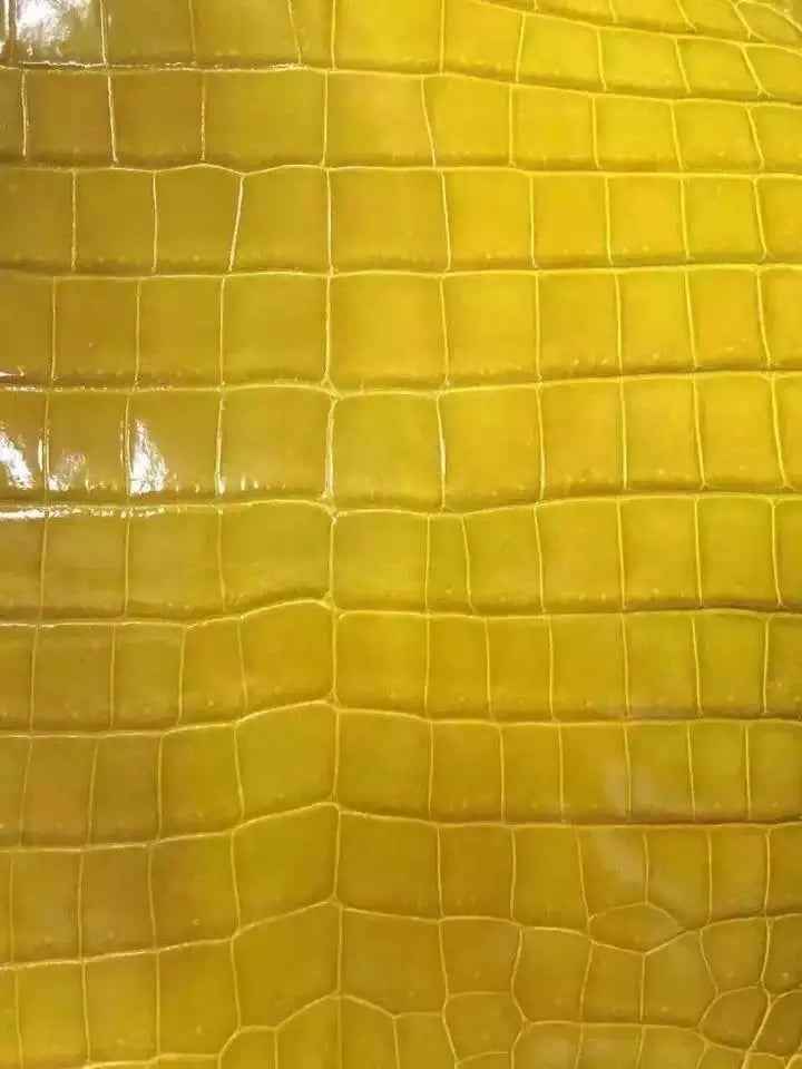 Close-up of crocodile skin belly leather in colorway, showcasing textured crocodile leather from Rossieviren's exotic leather collection.