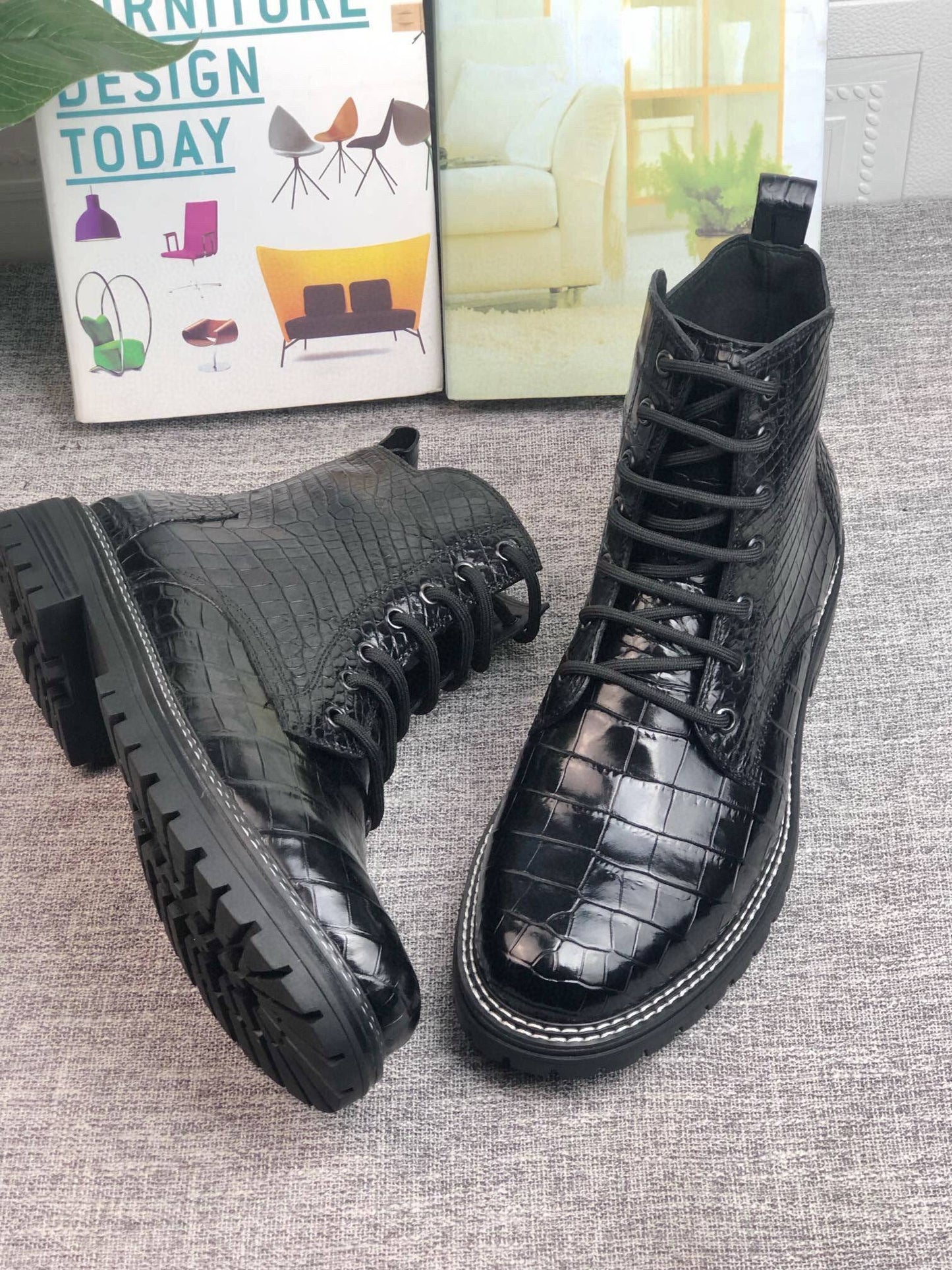 Crocodile Shoes Crocodile Skin Leather Martin Boots