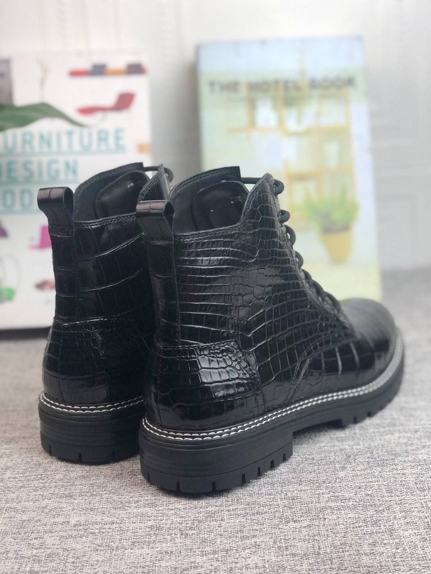 Crocodile Shoes Crocodile Skin Leather Martin Boots