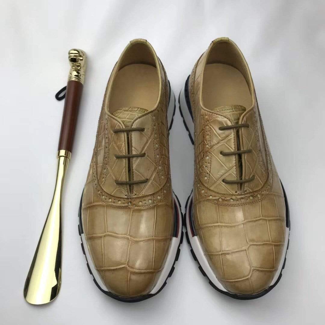 Rossie Viren crocodile pattern sports shoes for men, casual leisure shoes with stylish crocodile design.
