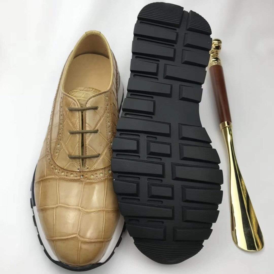 Rossie Viren crocodile-pattern sports shoes for men, casual leisure footwear with a stylish crocodile design.